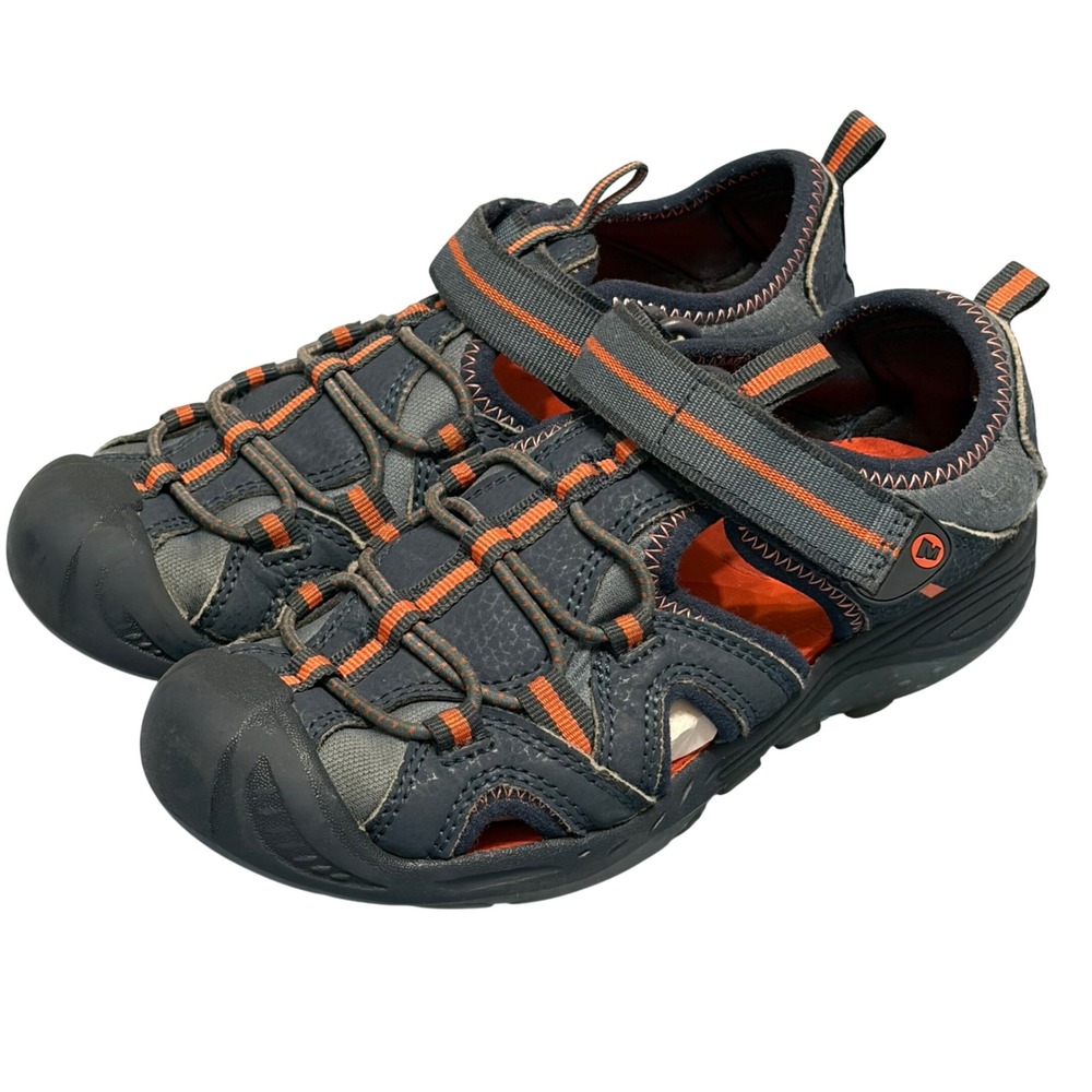 Merrell Kids Hydro H2O Hiker Sz 13 Navy Orange Water Sandals Closed Toe Sneakers